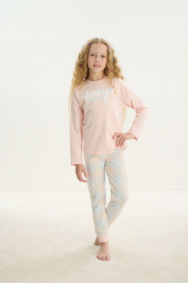 Kız Çocuk Uzun Kol Pembe Pijama Takım C2T5N7O8 - 5