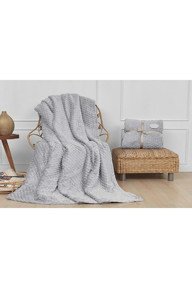 بطانية ناعمة لشخص واحد - رمادي - 1