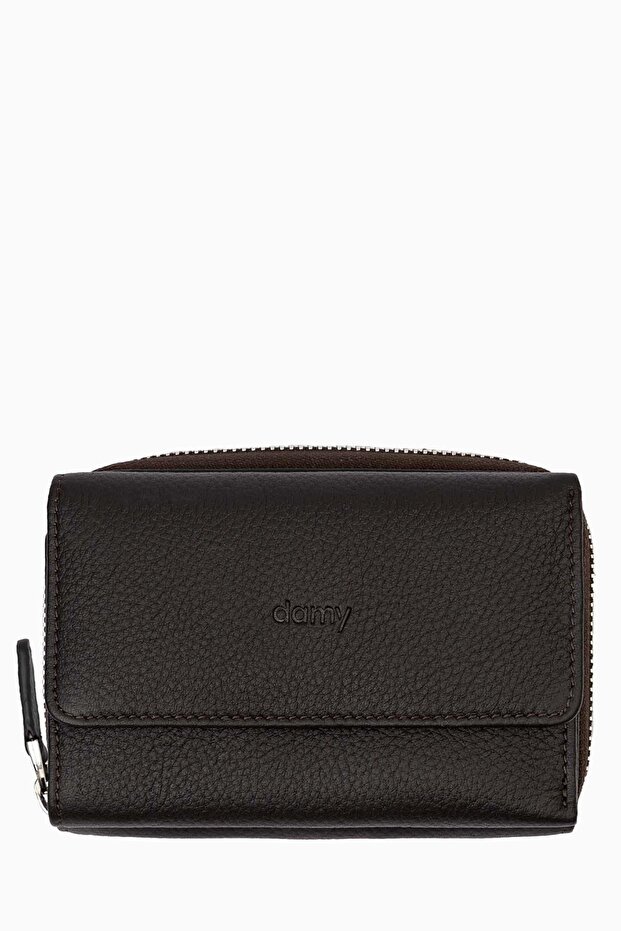 Genuine Leather Women's Wallet - Portfolio 925Mg - Brown