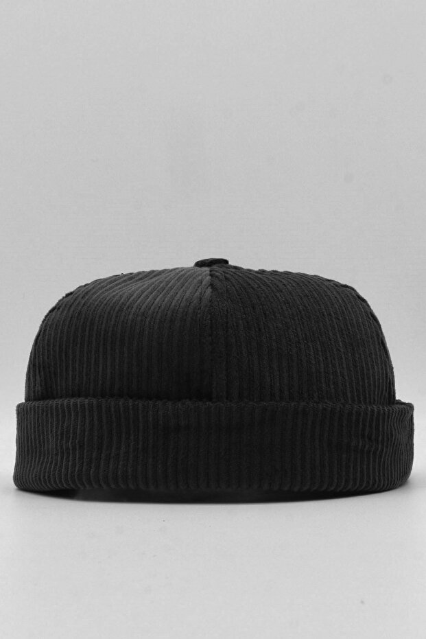 قبعة شتوية مخملية هيب هوب دوكر - أسود