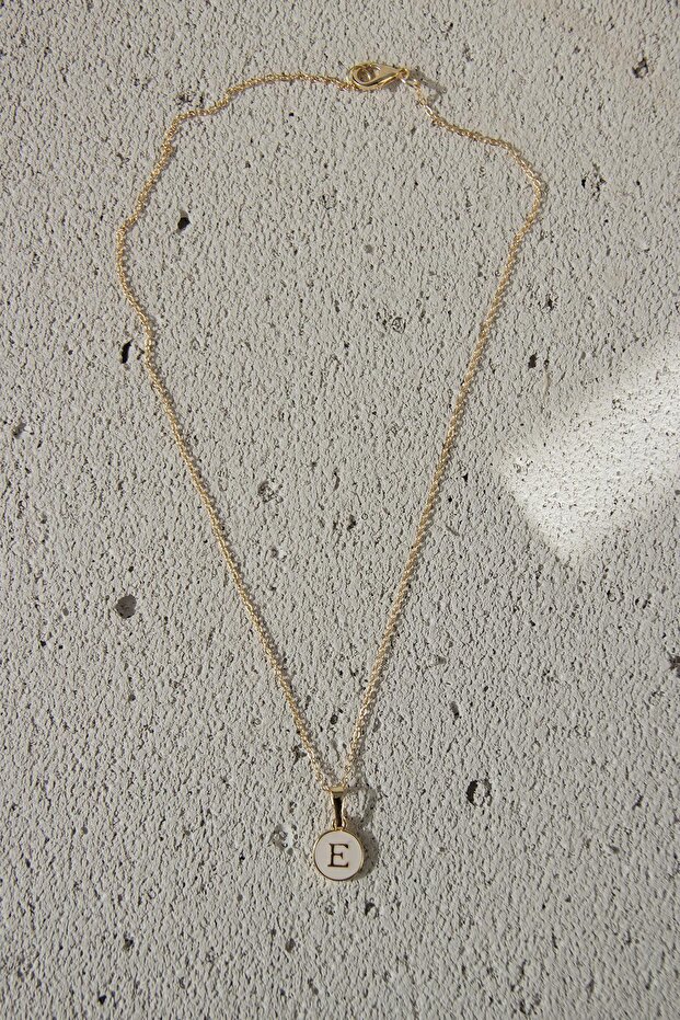 Gold Mineli Harf Kolye - 4