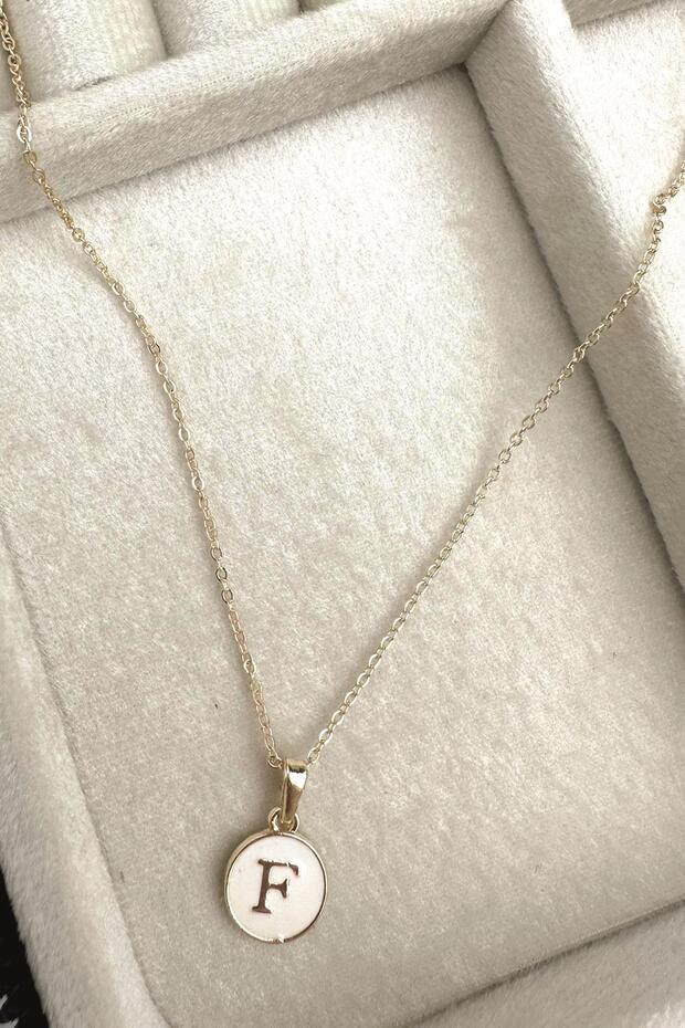 Gold Mineli Harf Kolye - 1