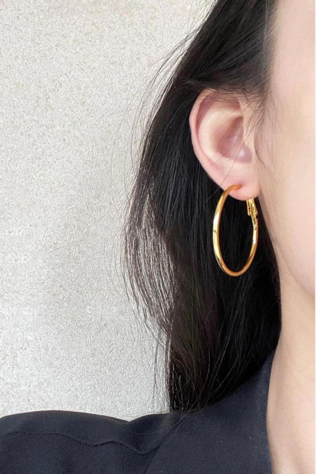 Women's 316 L Steel 4 cm Hoop Earrings