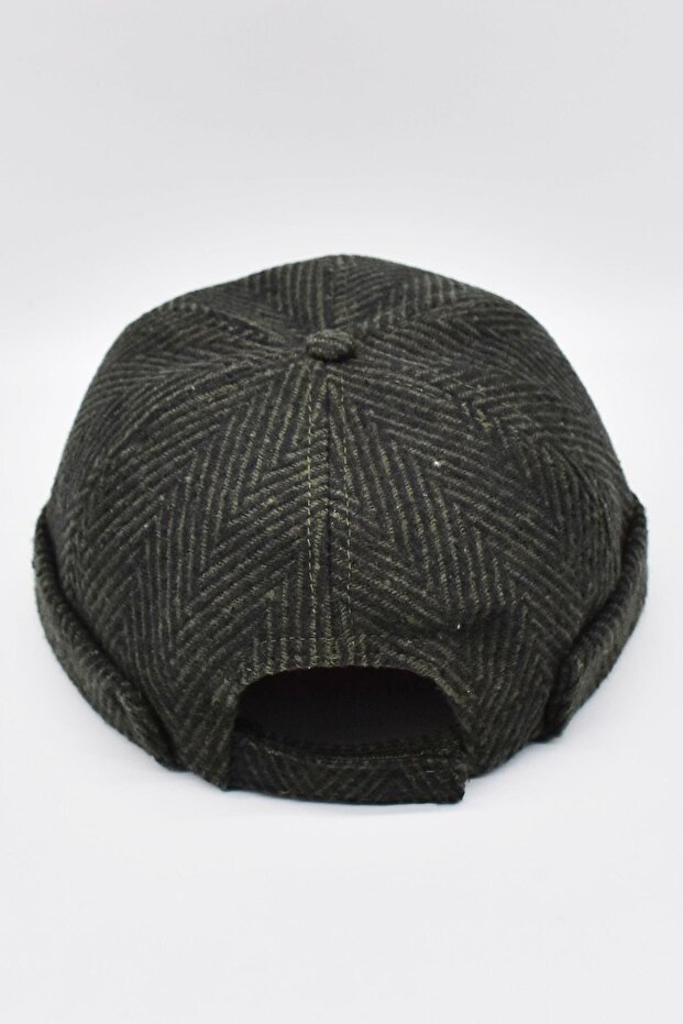 Winter New Style Wool Retro Hip-Hop Docker Hat Khaki-Black