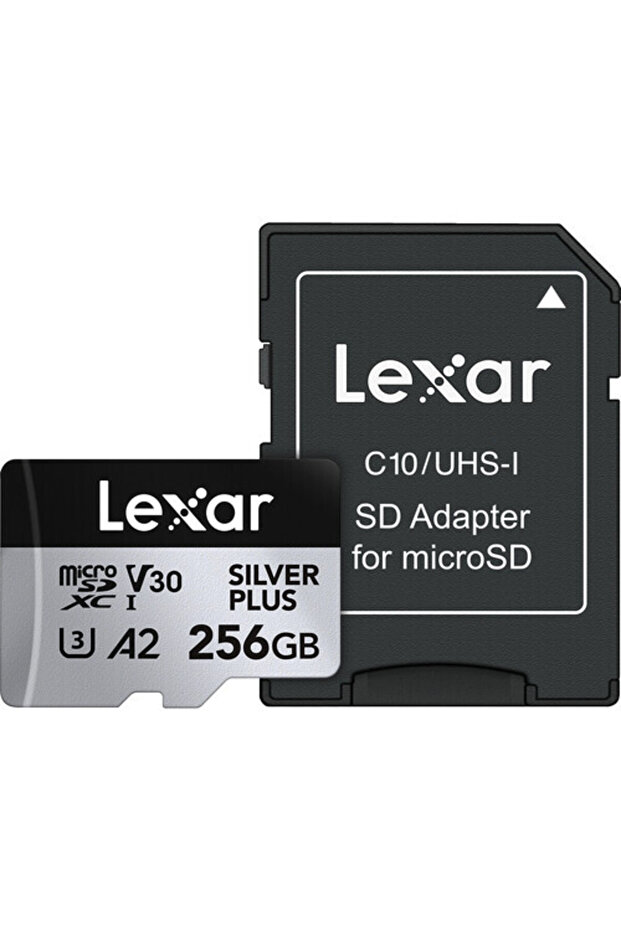 Lexar 256GB Silver Plus 205mb 4K V30 UHSI Micro SD Hafıza Kartı