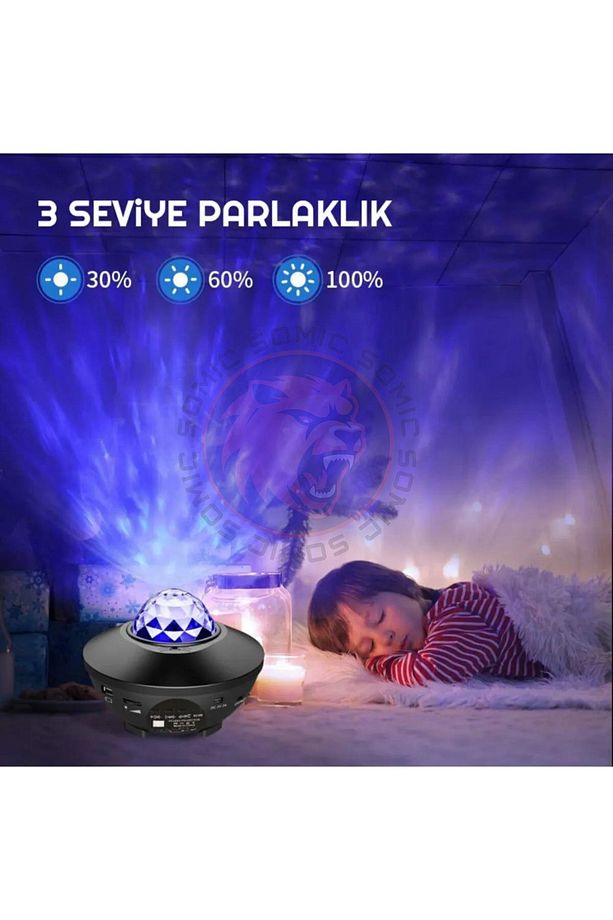 Starry Galaxy Projektör Bluetooth Hoparlör Ios&androıd App Parti Yılbaşı Için Gece Lambası - 6