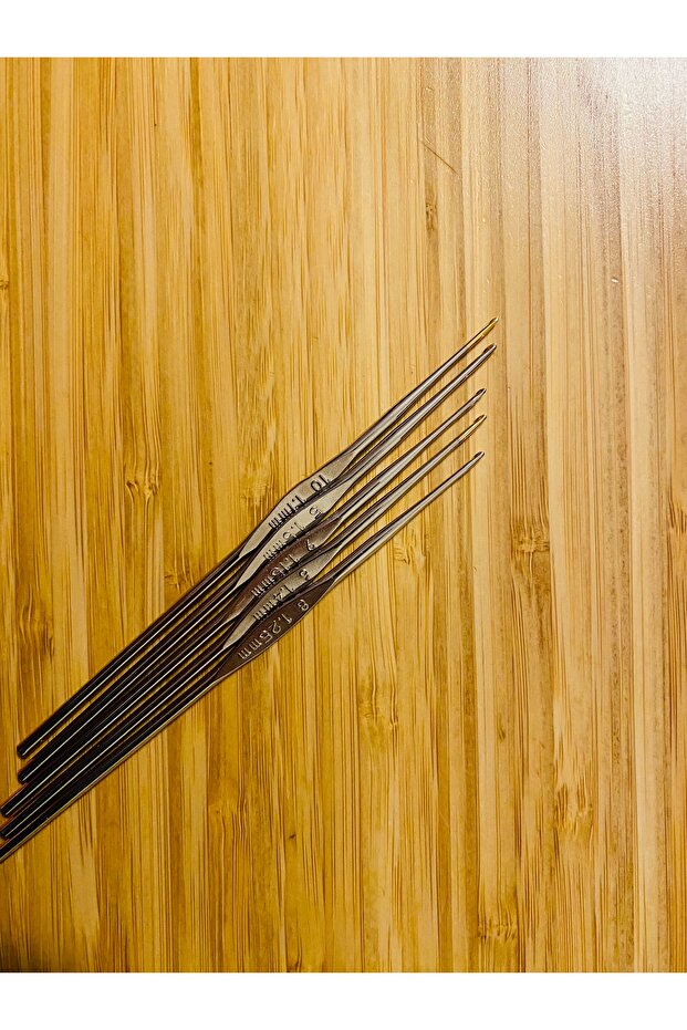 Metal Oya, Dantel ve Örgü Tığ Seti. 12cm. No: 5-6-8-9-10. 5 Adet. - 2