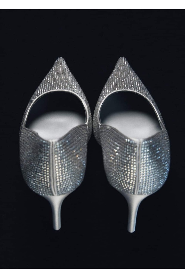 Strass taşlı topuklu ayakkabı - 2