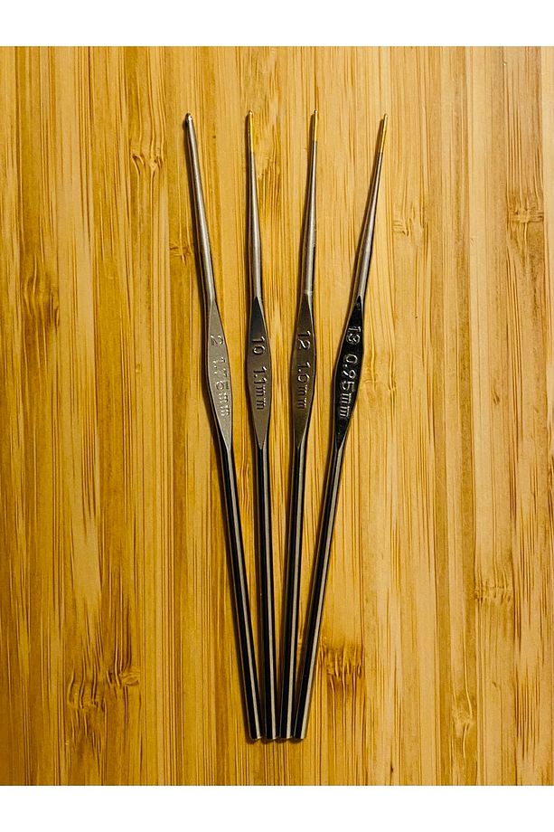 Metal Oya, Dantel ve Örgü Tığ Seti. 12cm. No: 2-10-12-13. 4 Adet. - 1