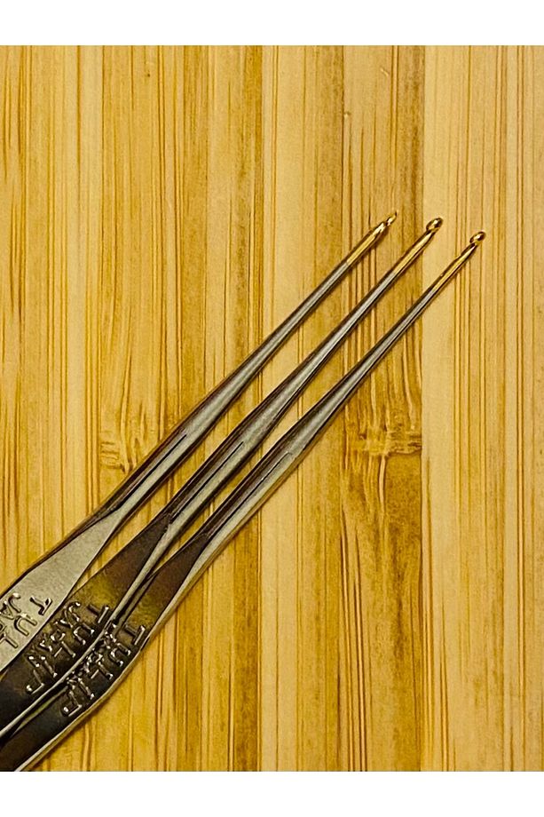 Metal Oya, Dantel ve Örgü Tığ Seti. 12cm. No: 11-12-14. 3 Adet. - 4
