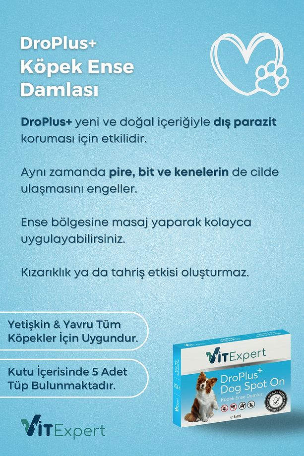 Droplus Köpek Damlası Dış Parazit Pire Kene Bit Ve Deri Bakımı Için Bitkisel Damla - 5 Tüp - 3