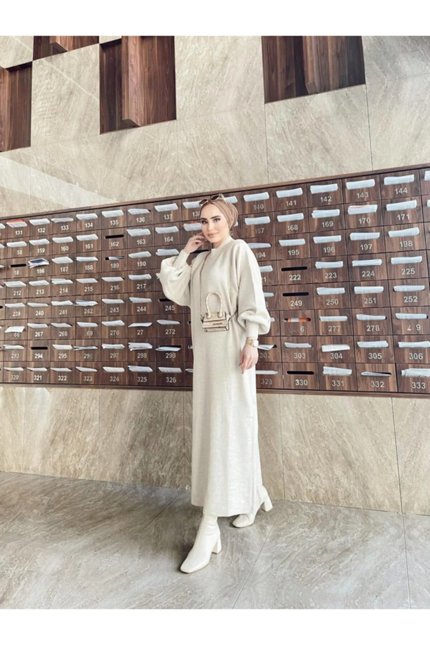 Balon Kol Elbise - 5