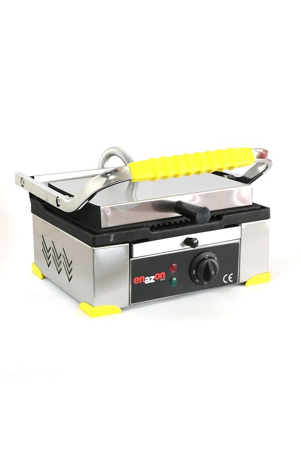 Ev Tipi 8 Dilim Elektrikli Saf Demir Döküm Tost Makinesi 30x23 - Inoks Sarı - 1