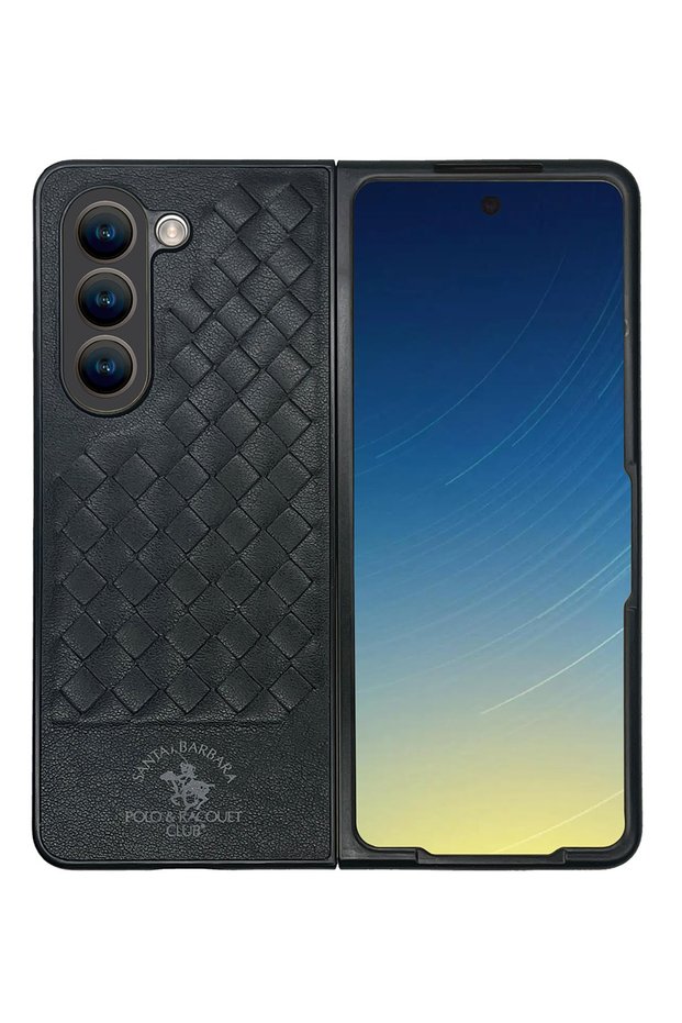 Sbprc Samsung Galaxy Z Fold 5 Compatible Case Pu Leather Business Square Pattern Ravel Cover