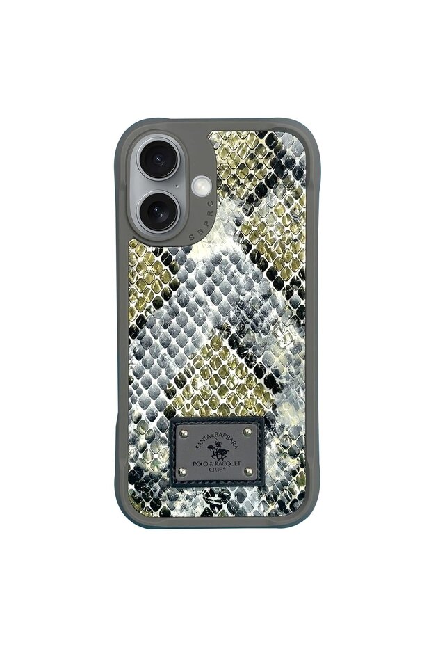 Sbprc iPhone 16 Compatible Case Snake Pu Leather Designed Mechanical Key Magsafeli Sagar Cover