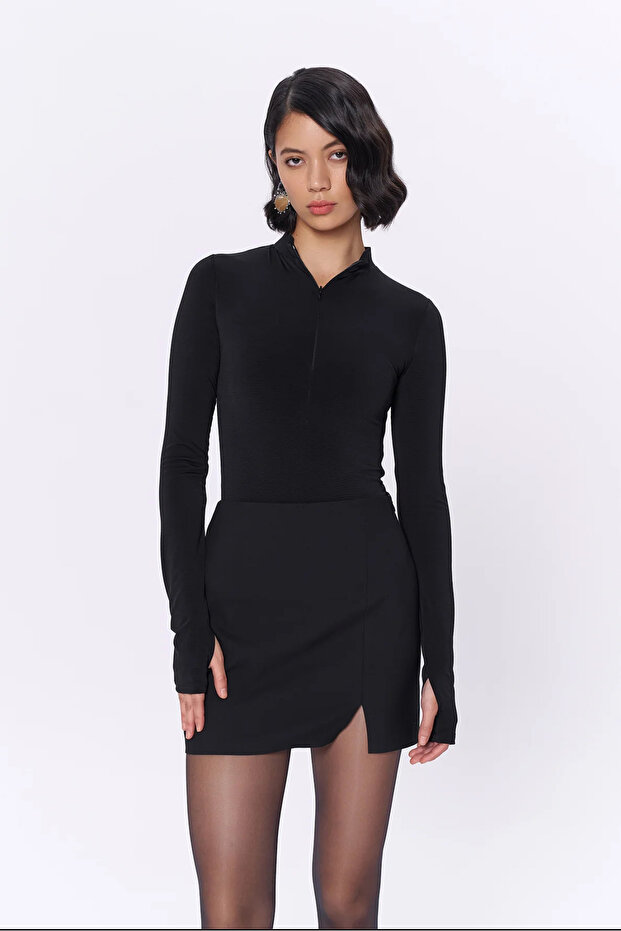 Modavion Siyah Bodysuit - 2