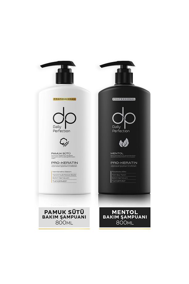 Şampuan Pamuk Sütü 800 ml & Şampuan Mentol 800 ml - 1
