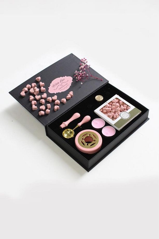 Mum Mühürü Uygulama Seti Pembe Kendin Yap Mühür Seti 7 Parça BBS1016 - 1