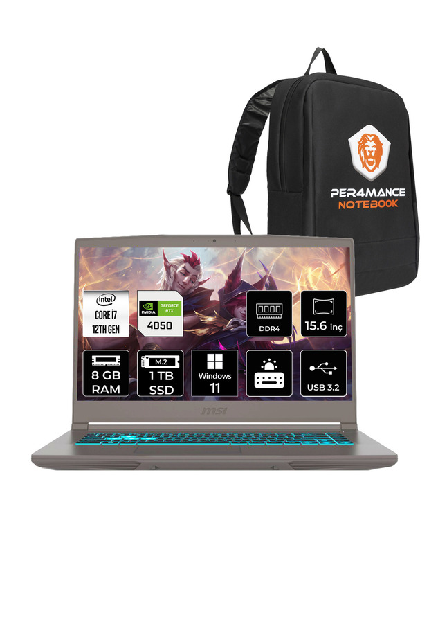 Thin 15 i7 12650H 8GB 1TB SSD RTX4050/6GB 15.6" FHD 144HZ W11P B12VE92TR & PER4 ÇANTA - 1