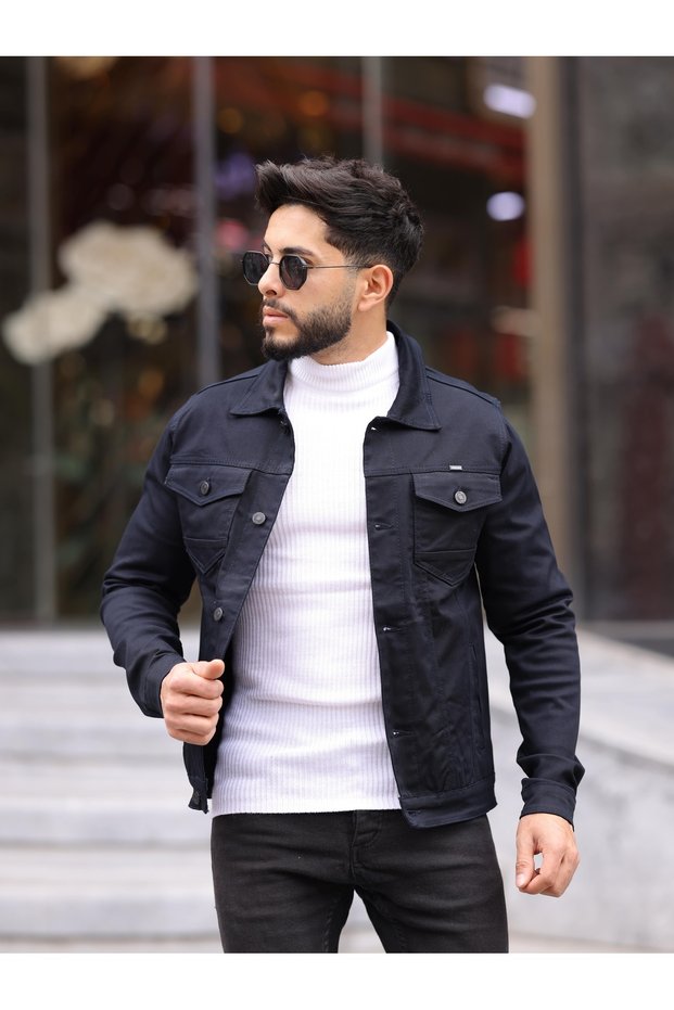 Men's Slim Fit Casual Relaxed Fit Non-Denim Jeans Jacket
