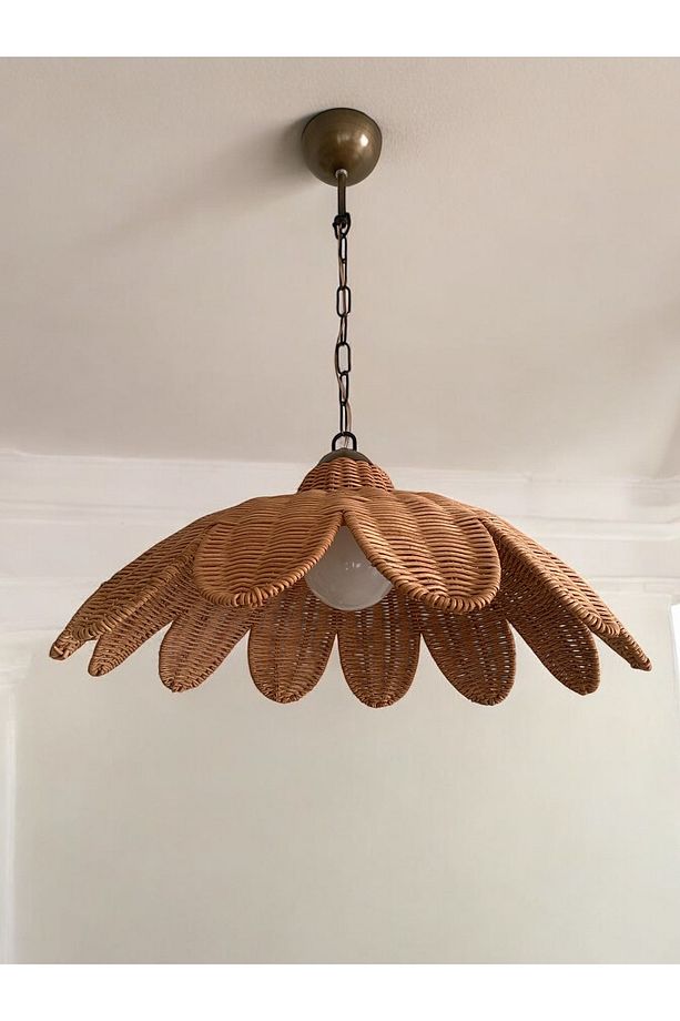 Çiçek Avize Rattan Avize Bambu Çiçek Avize Bambu Avize Hasır Çiçek Avize(50cm) - 5