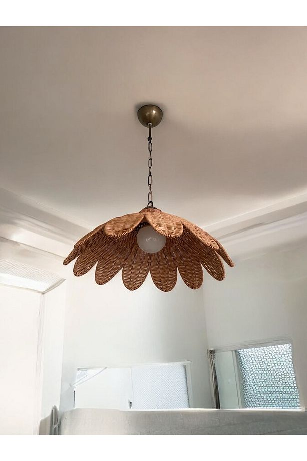 Çiçek Avize Rattan Avize Bambu Çiçek Avize Bambu Avize Hasır Çiçek Avize(50cm) - 3