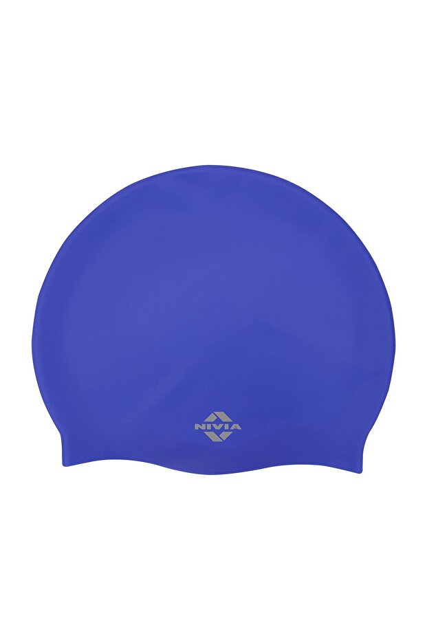 Classic Swimming Cap | Blue | Elastic Silicone Cap For Men & Women | Free Size | Swim Gear