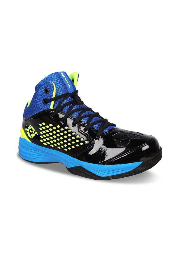 Men's Warrior-1 Pvc Basketball Shoes | Black Blue & Green | 8 Uk | Medium | Athletic Footwear