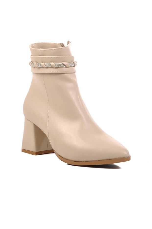 276515 Beige Leather Fleece Women's Boots
