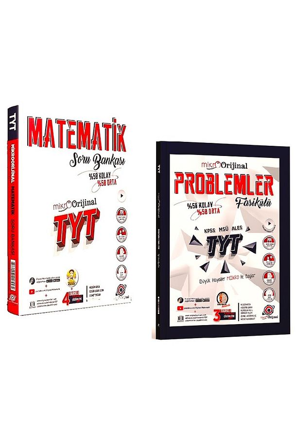 Orijinal Yayınları TYT Matematik Mikro  + Problemler Fasikülü Soru Bankası Seti - 1