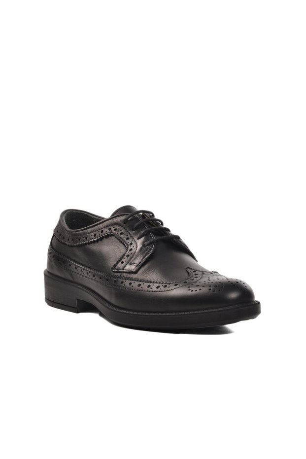 3912 Black Genuine Leather Orthopedic Men's Classic Shoes