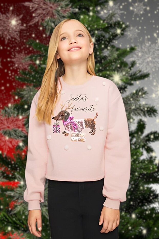 Christmas Themed Girl's Sweatshirt 2252