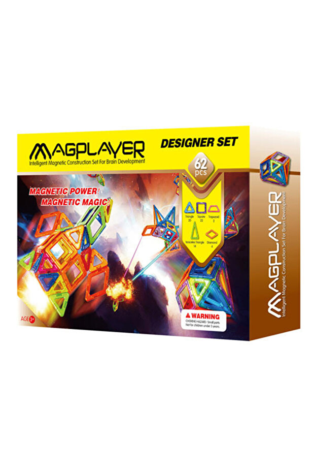 Joc De Constructie Magnetic - 62 Piese - 2
