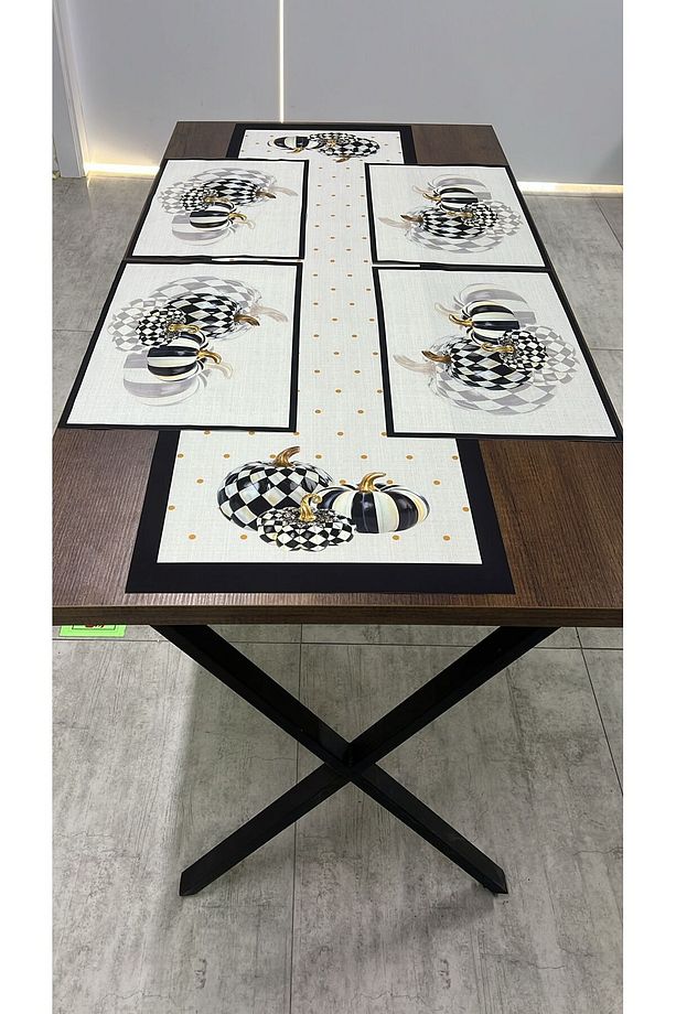 Balkabağı Desenli Runner Takımı 40 X 140 - 5