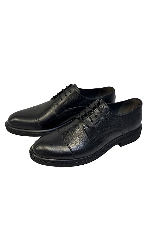 Kafkaslar Genuine Leather Light Sole Oval Toe Classic Strip Men's Suit Shoes