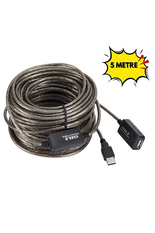5 Metre 5mt Usb Extension Cabble Usb Uzatma Kablosu Uzatıcı Ara Kablosu Dişi Erkek High Speed Kablo - 3