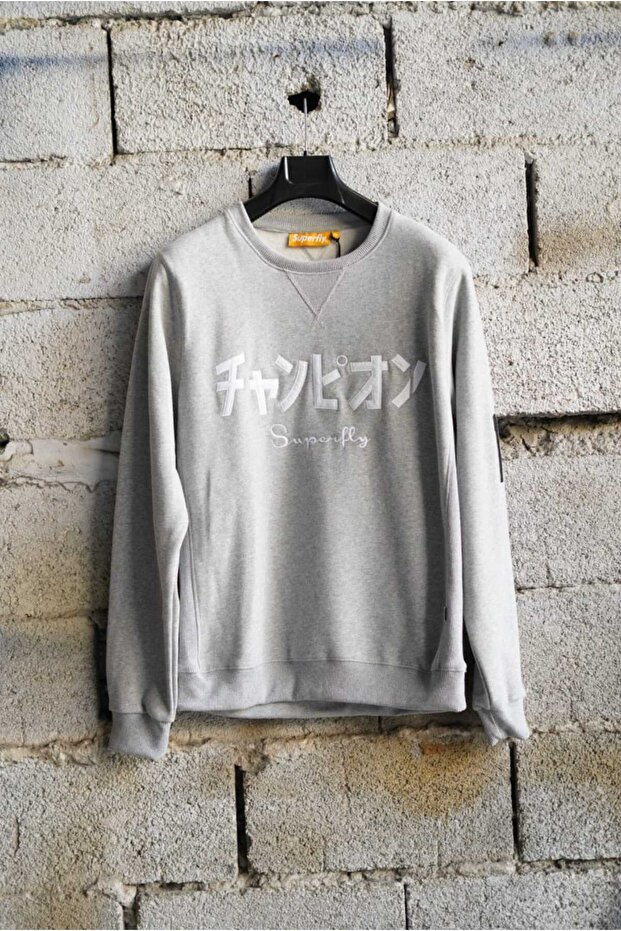 Aplike baskılı 3 iplik sweatshirt - 2