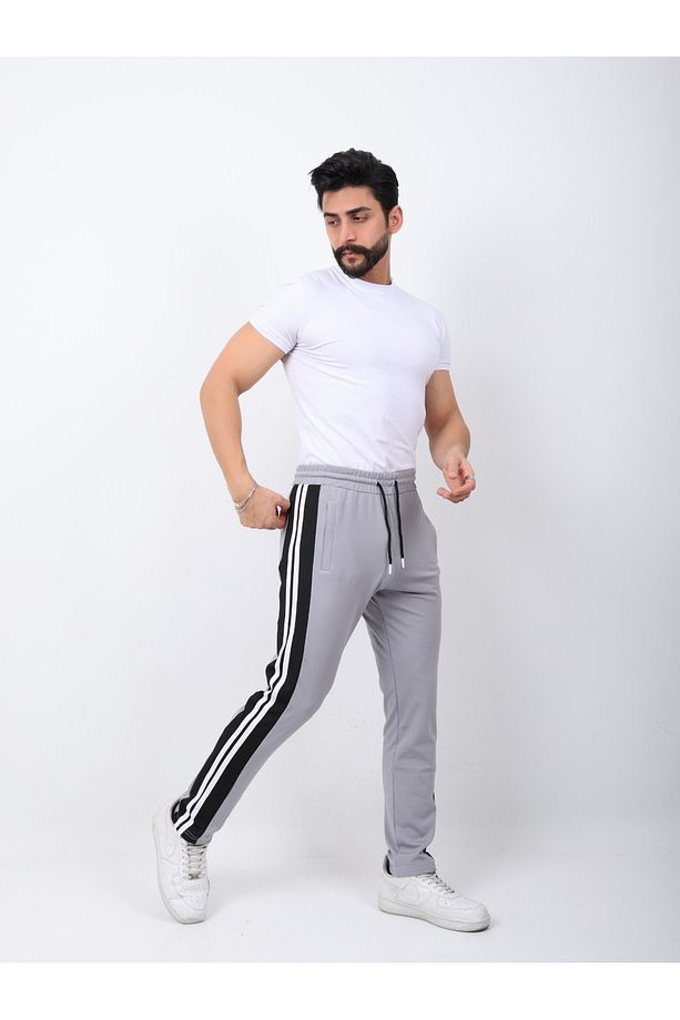 Erkek Eşofman altı Yan Şeritli Fleto cepli Dalgıç kumaş - 1