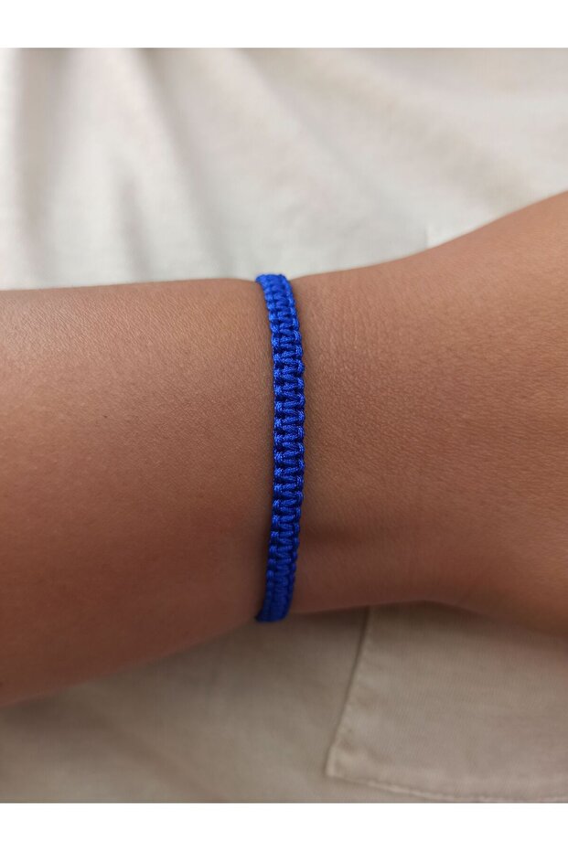 Unisex Cobalt Blue Macrame Bracelet, Braided Rope Bracelet, Gift Athlete's Bracelet