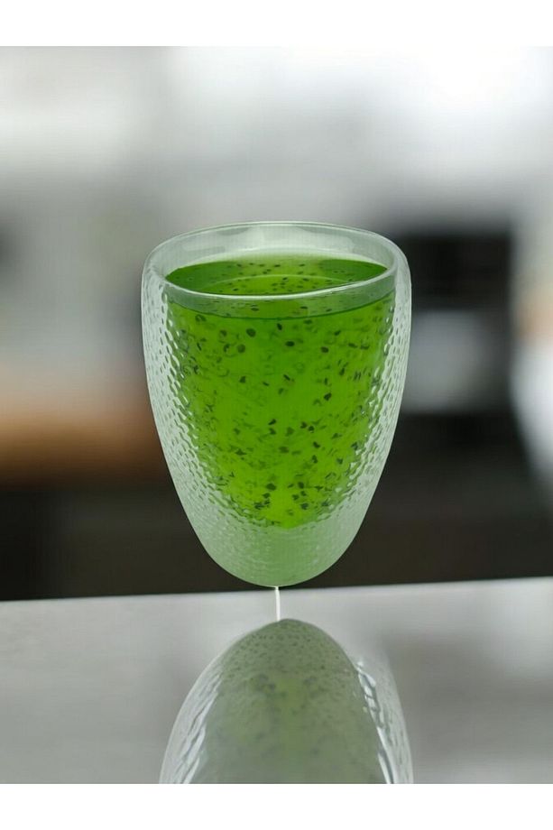 Çift Cidarlı Buzlu Kahve,Latte,Çay Bardağı Seti -300 ML Cam Kupa Seti 2 Adet 2221 - 5