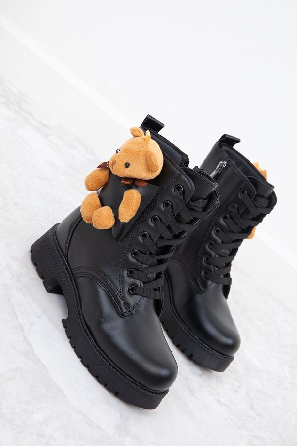 Siyah-Taba Çocuk Bot & Bootie 19836 - 4
