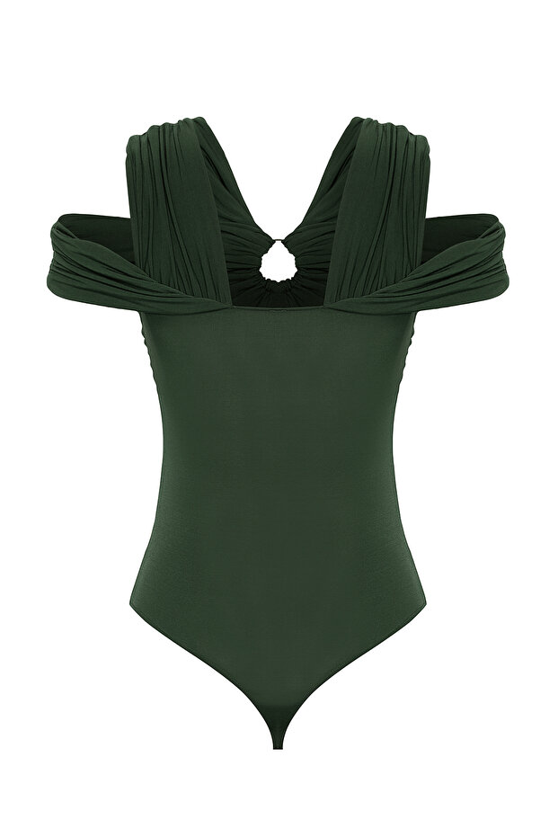 Haki Örme Aksesuarlı Body TPRSS25BD00004 - 8