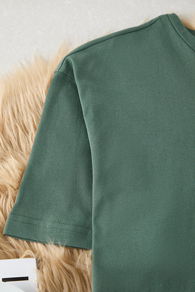 Grünes geblümtes Capri-Strick-Pyjama-Set TBBSS25AI00002 - 8