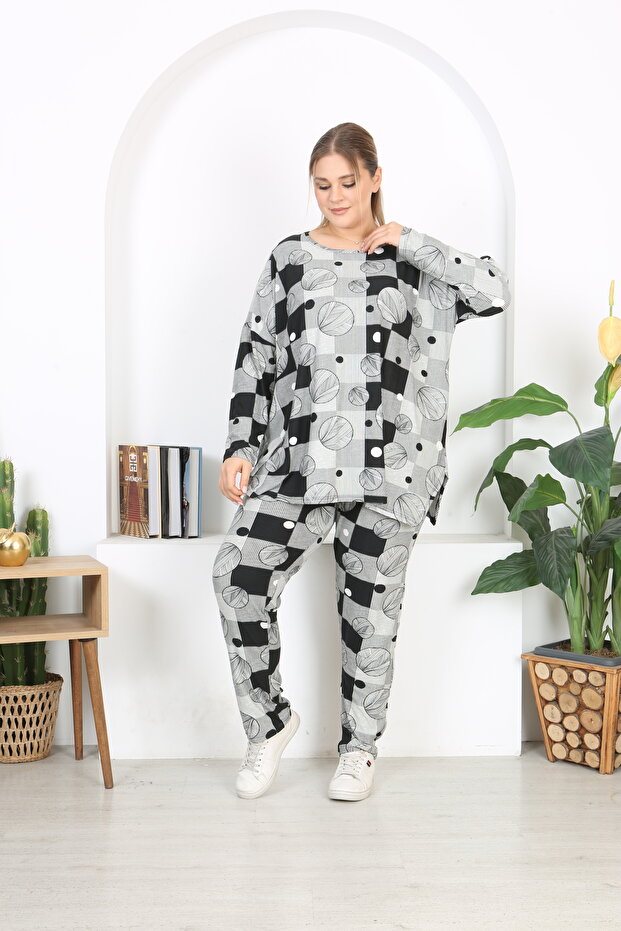 Lower and Upper Patterned Lycra Set - 4