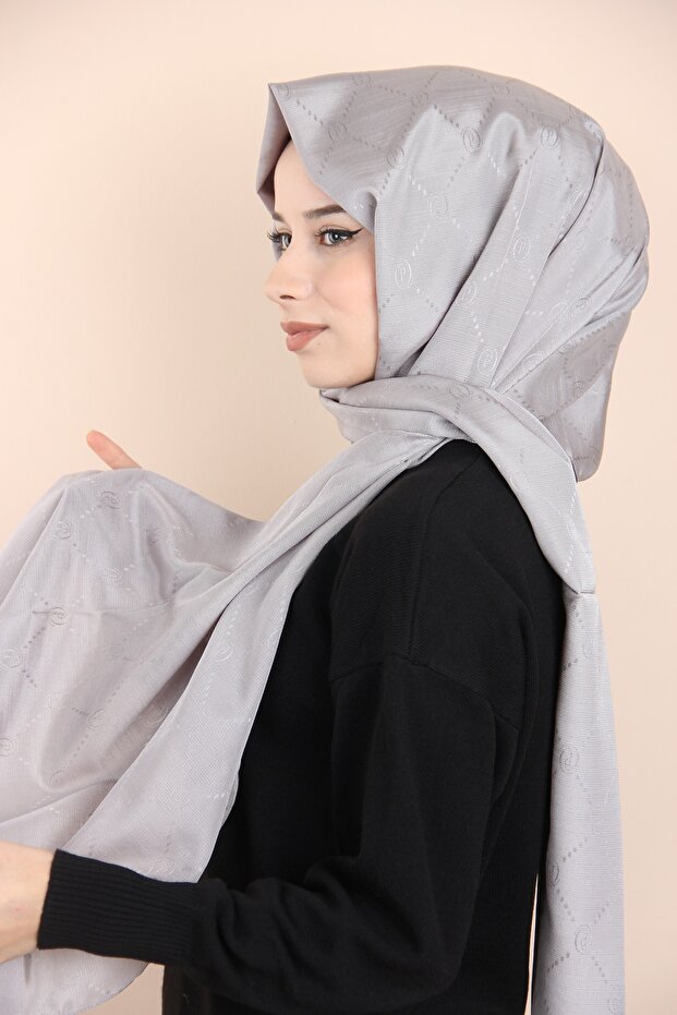 Kül Piramit  Monogram Şal - 1