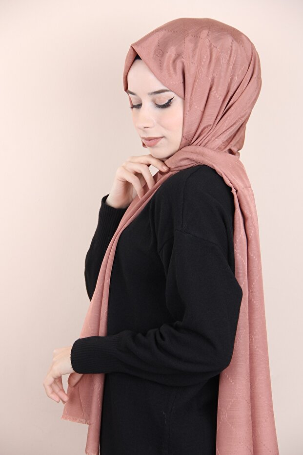 Bakır Piramit Monogram Şal - 2