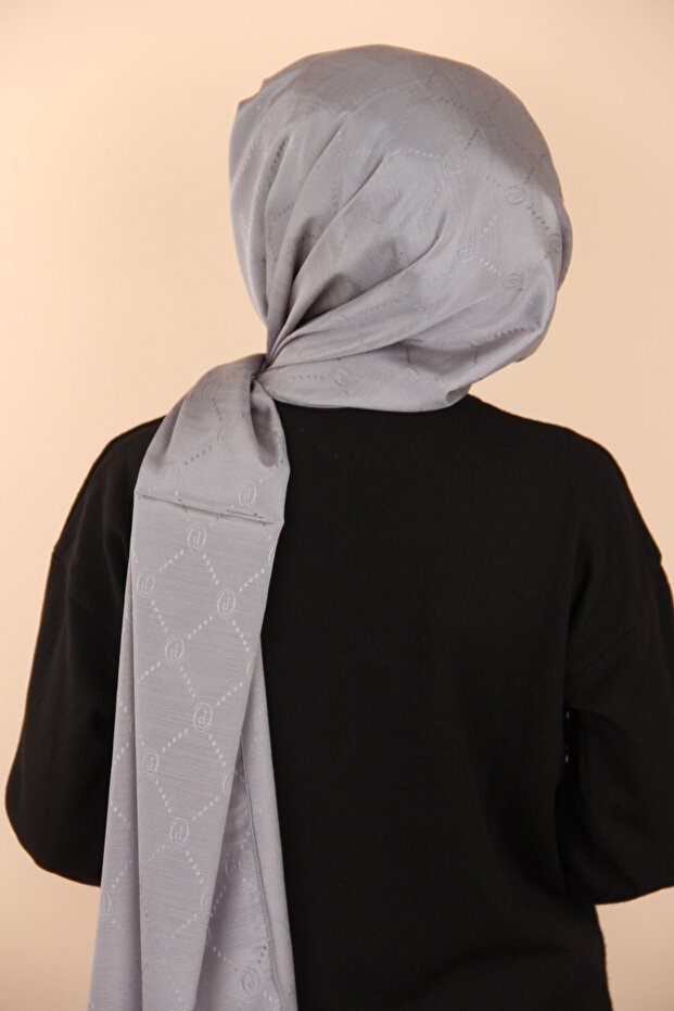 Füme Piramit Monogram Şal - 4