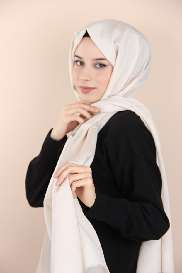 BEJ Piramit  Monogram Şal - 2
