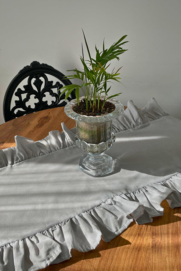 Ruffled Gray Runner 40X110 - 6