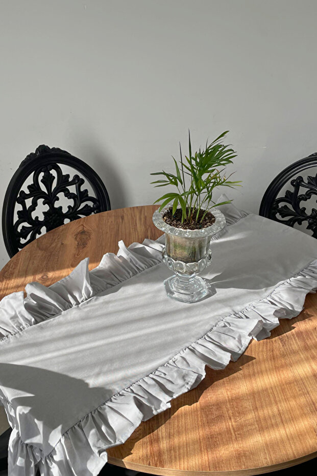 Ruffled Gray Runner 40X110 - 2
